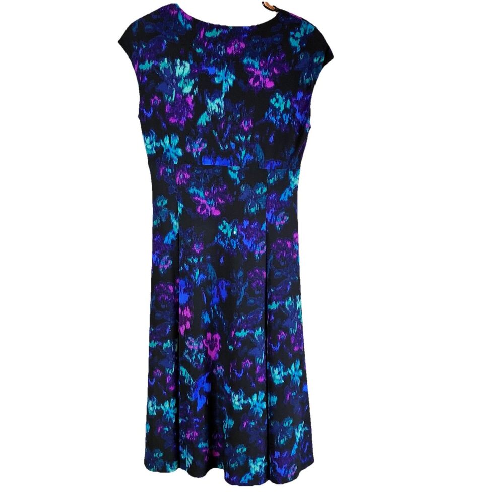 Chaps Women’s Black, Blue, And Purple Dress Stretch And Flowy Size Medium - Picture 2 of 6